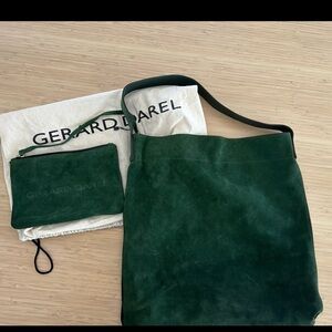 Gerard Darel Green Suede Lady Tote